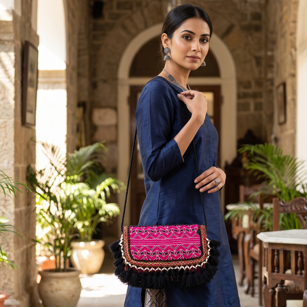 Vibrant Vibes Embroidered Sling Bag for Women