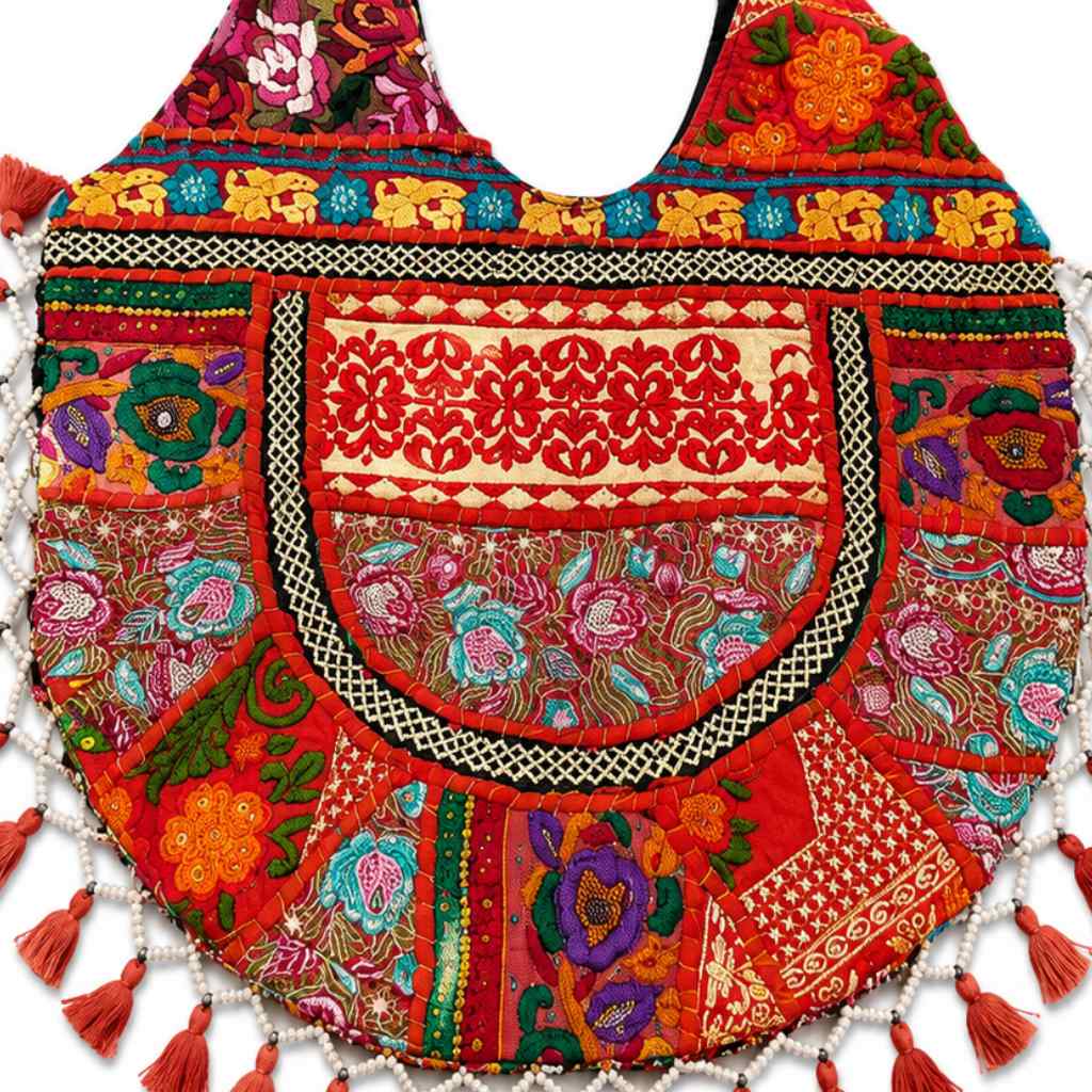 Wanderlust Tassel Embroidered  Tote Bag
