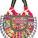 Wanderlust Tassel Embroidered  Tote Bag
