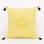 Geometric Applique Cutwork Cushion Cover