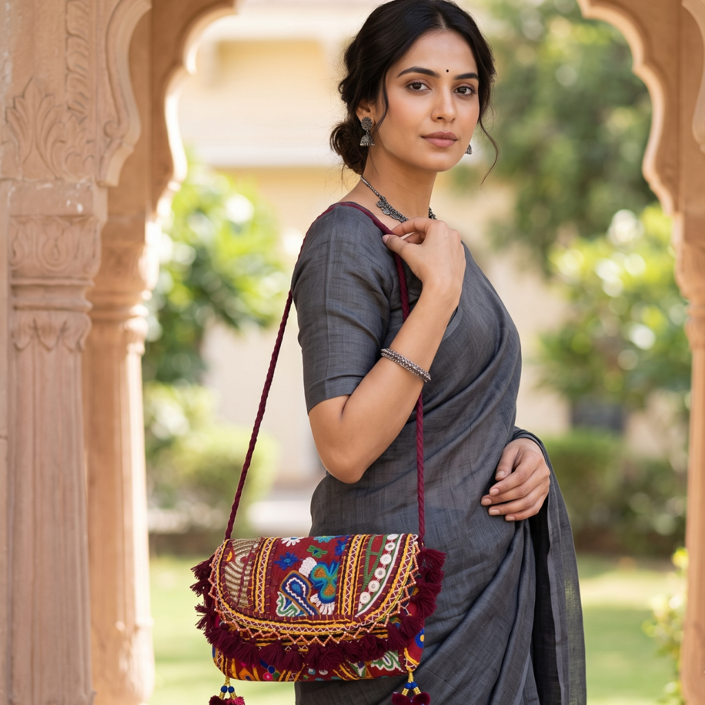 Nomad Banjara Embroidered Sling Purse