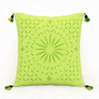Geometric Applique Cutwork Cushion Cover