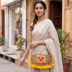 Sunlit Tassel Embroidered Sling Bag for Women