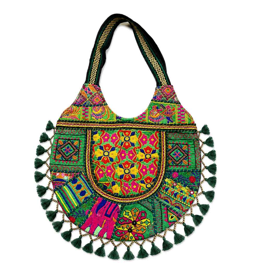 Wanderlust Tassel Embroidered  Tote Bag