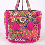 Heritage Embroidered Banjara Tote Bag with Tassels