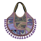 Pastel Weave Zari Embroidered Tote Bag for Women