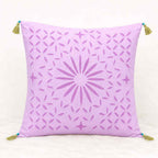 Geometric Applique Cutwork Cushion Cover