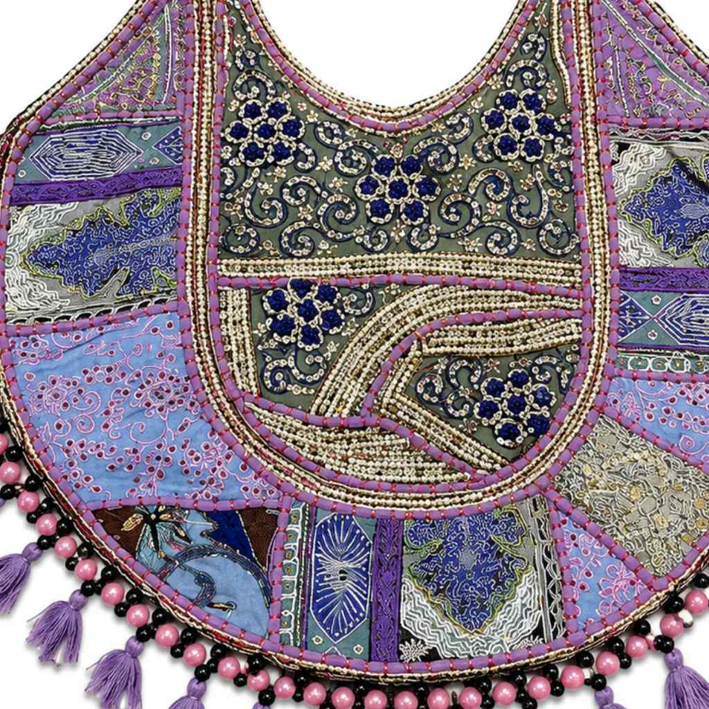Pastel Weave Zari Embroidered Tote Bag for Women