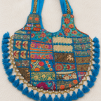 Vintage Noir Tassel Embroidered Tote Bag for Women