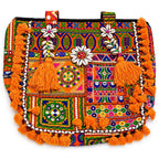 Heritage Embroidered Banjara Tote Bag with Tassels