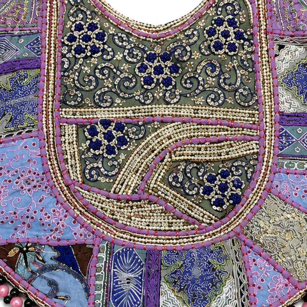 Pastel Weave Zari Embroidered Tote Bag for Women