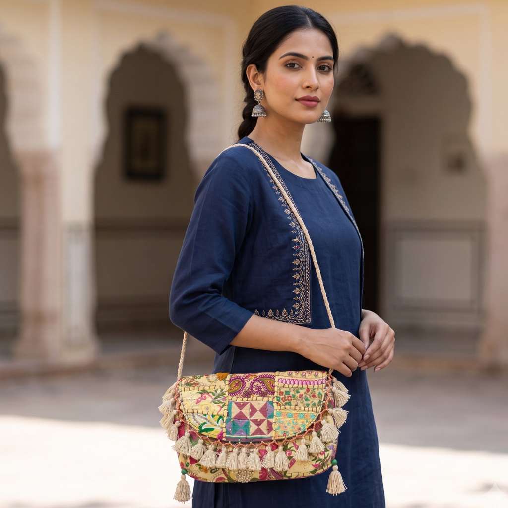 Vibrant Vibes Embroidered Sling Bag for Women
