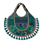 Pastel Weave Zari Embroidered Tote Bag for Women