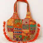 Bohemian Vibes Tassel Embroidered Tote Bag for Women