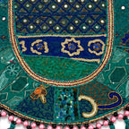 Pastel Weave Zari Embroidered Tote Bag for Women