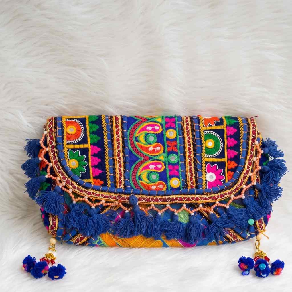 Multicolor Boho Embroidered Sling Purse for Women