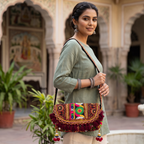 Multicolor Boho Embroidered Sling Purse for Women