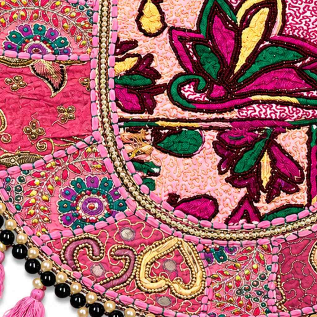 Pastel Weave Zari Embroidered Tote Bag for Women