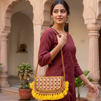 Sunlit Tassel Embroidered Sling Bag for Women