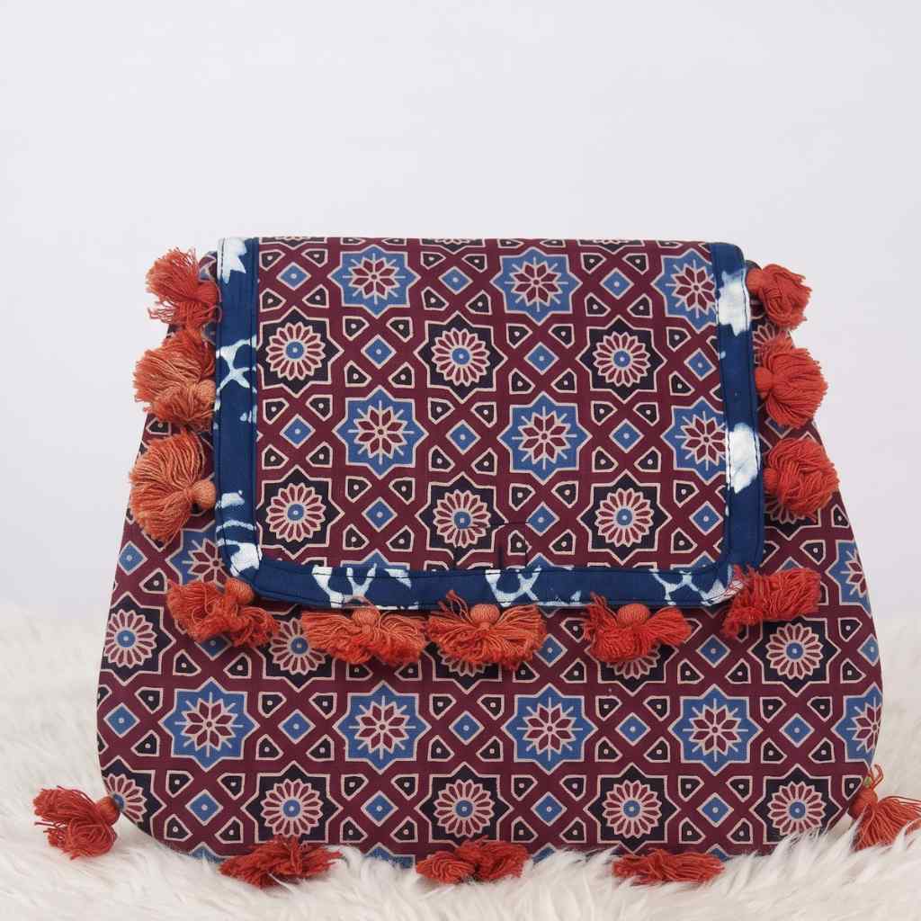 Indie Craft  Printed Ajrakh Sling Bag