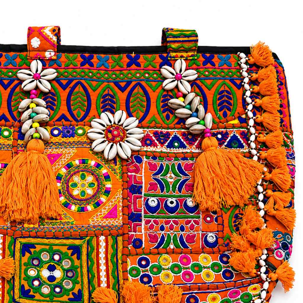 Heritage Embroidered Banjara Tote Bag with Tassels