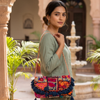 Multicolor Boho Embroidered Sling Purse for Women