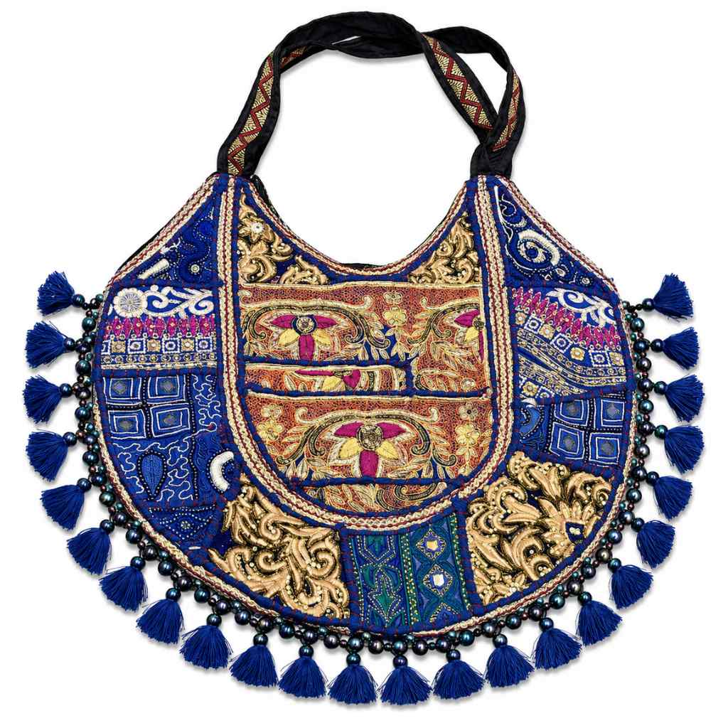 Pastel Weave Zari Embroidered Tote Bag for Women