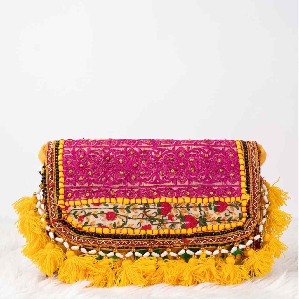 Sunlit Tassel Embroidered Sling Bag for Women