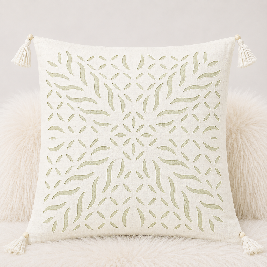 Statement Applique Cutwork Cushion Cover