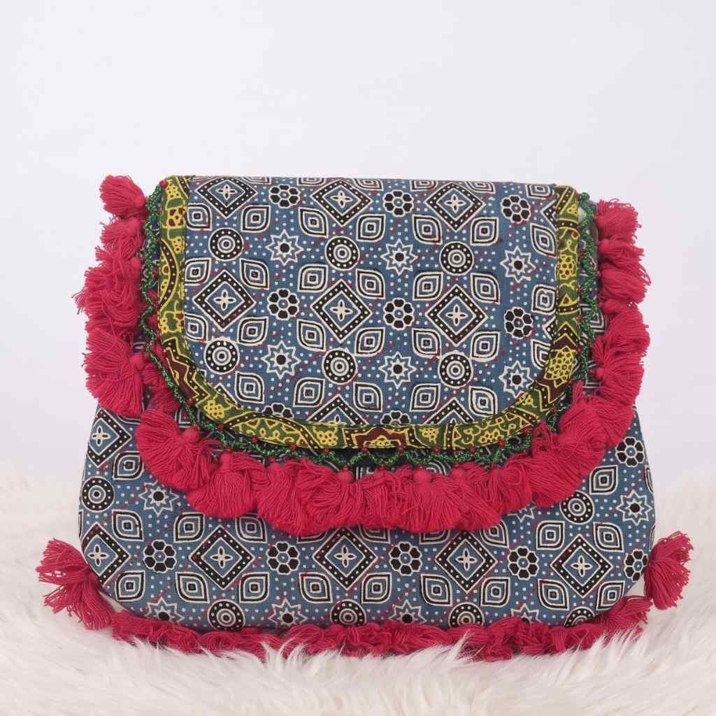 Indie Craft  Printed Ajrakh Sling Bag