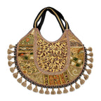 Pastel Weave Zari Embroidered Tote Bag for Women