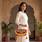 Boho Embroidered Sling Purse for Women