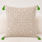 Elegant Applique Cutwork Cushion Cover