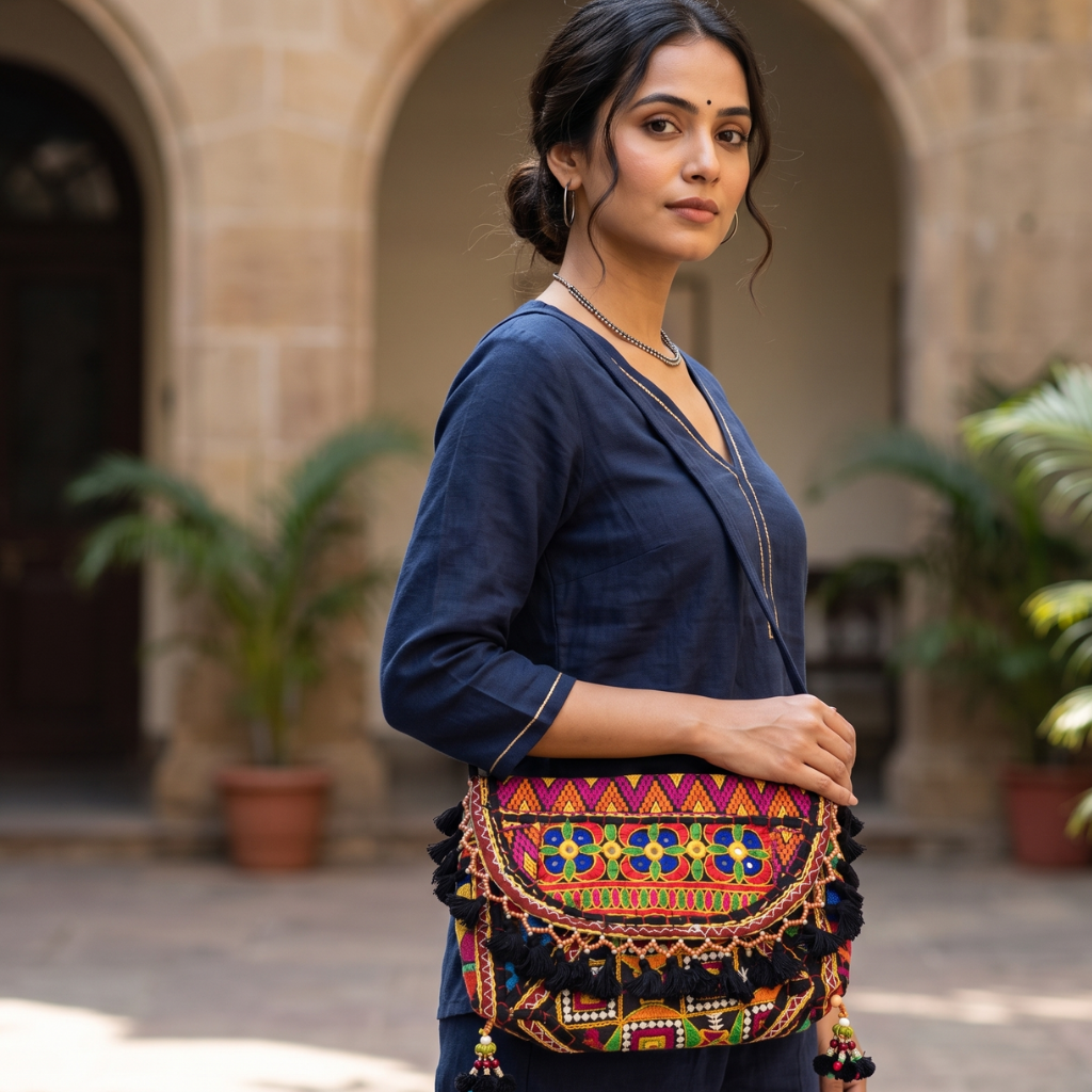 Nomad Banjara Embroidered Sling Purse