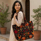 Color Story Embroidered Boho Tote Bag for Women
