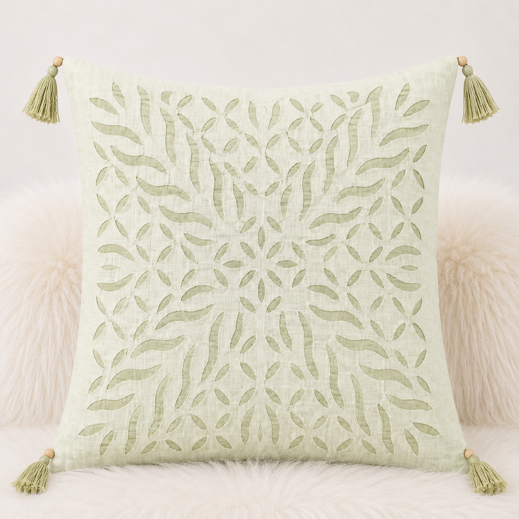 Statement Applique Cutwork Cushion Cover
