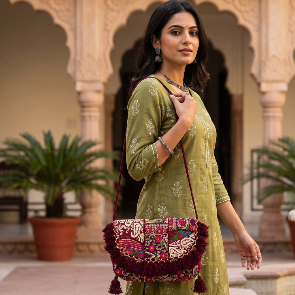 Nomad Banjara Embroidered Sling Purse