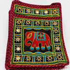 Folk Art Elephant Embroidered Sling Bag