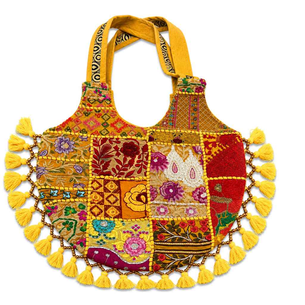Wanderlust Tassel Embroidered  Tote Bag