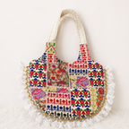 Wanderlust Tassel Embroidered  Tote Bag