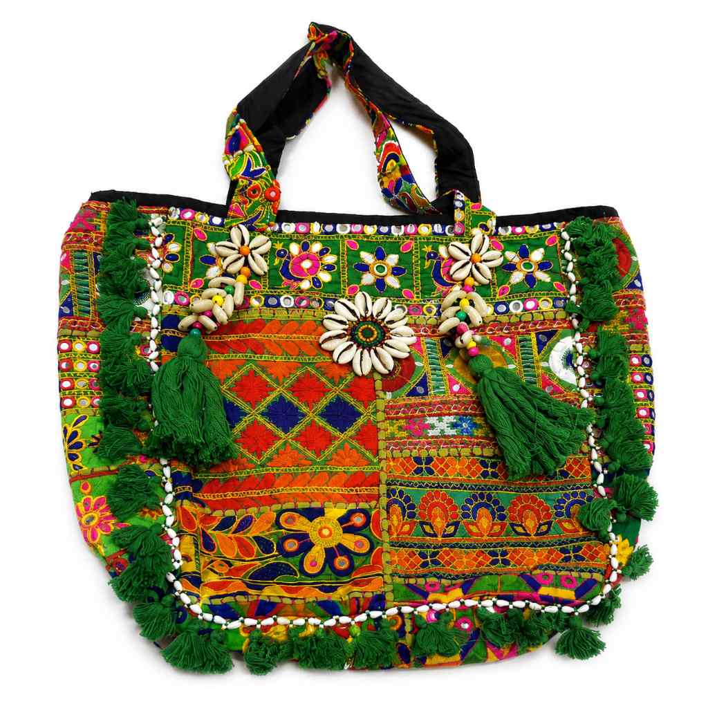 Heritage Embroidered Banjara Tote Bag with Tassels