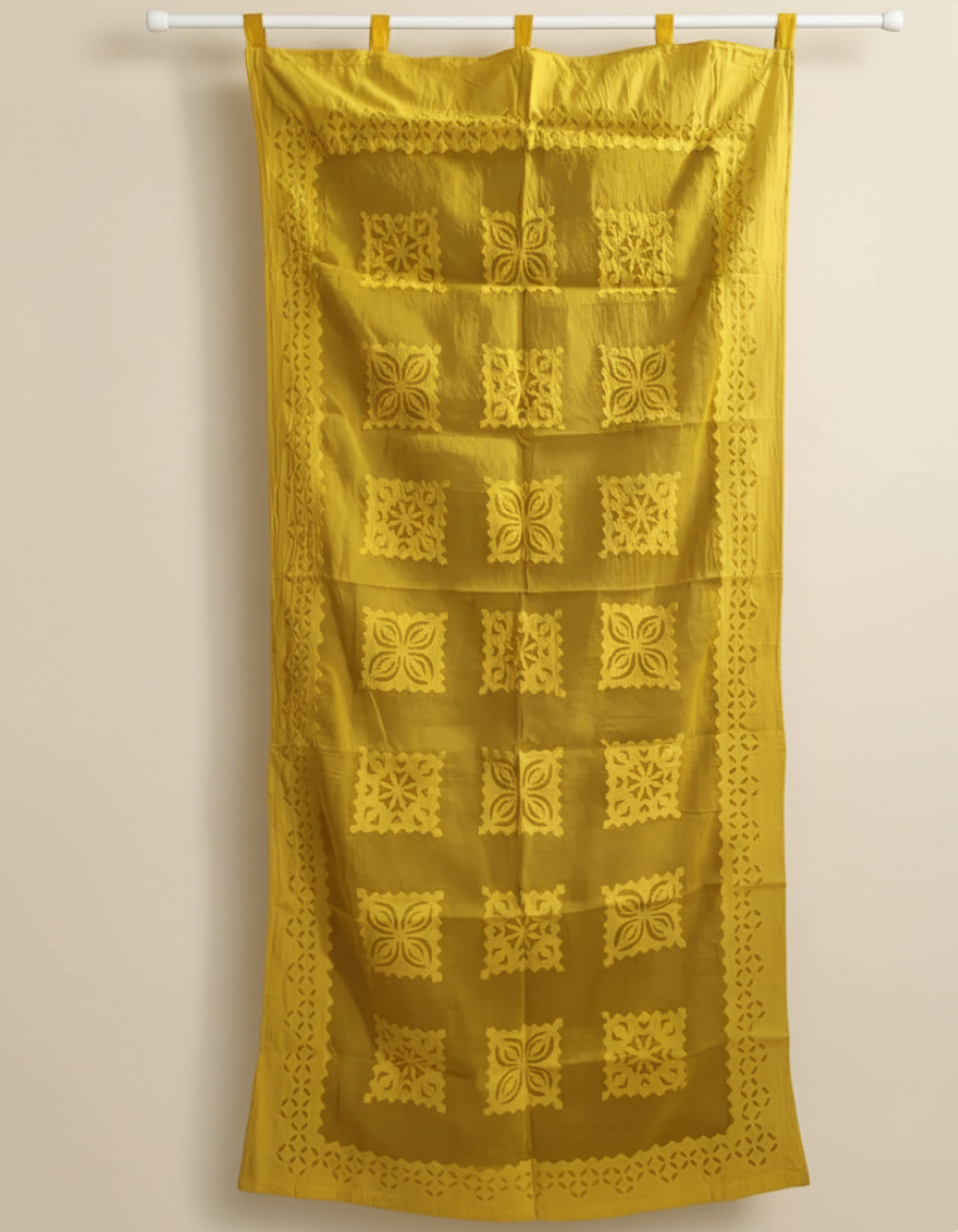 Sunshine Mosaic Applique Patchwork Curtain