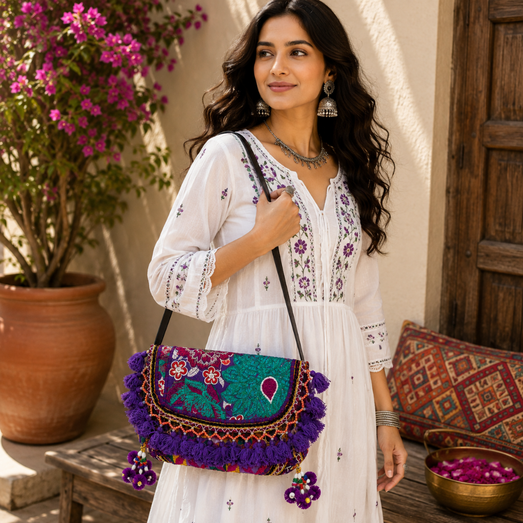 Nomad Banjara Embroidered Sling Purse