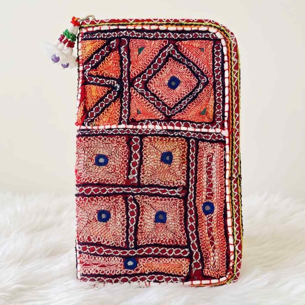 Golden Aura Zari Embroidered Purse for Women