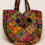 Colorful Bliss Cotton Bag with Detailed Embroidery Work