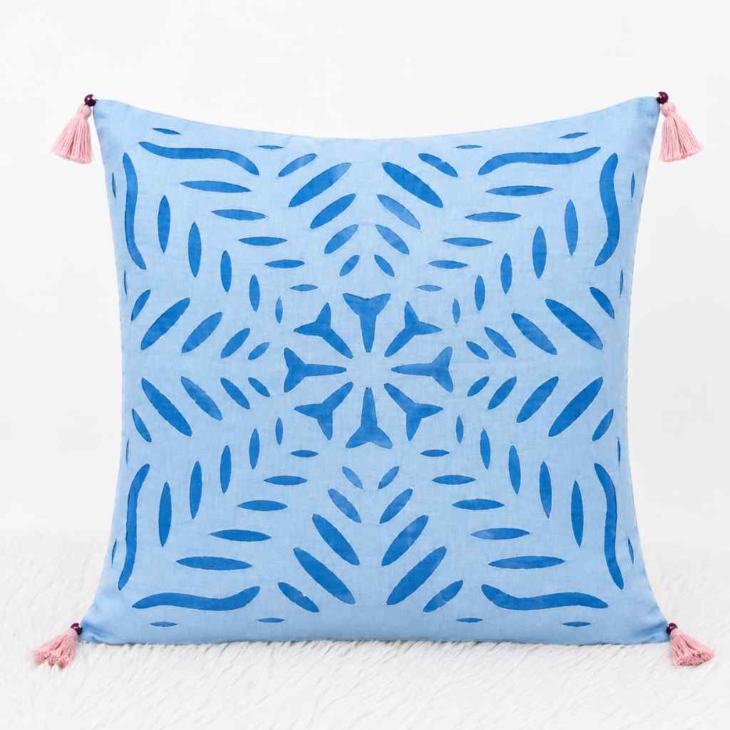 Color Hues Applique Cutwork Cushion Cover