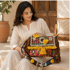 Embroidered Fringe Banjara Laptop Bag for Women