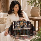 Embroidered Fringe Banjara Laptop Bag for Women