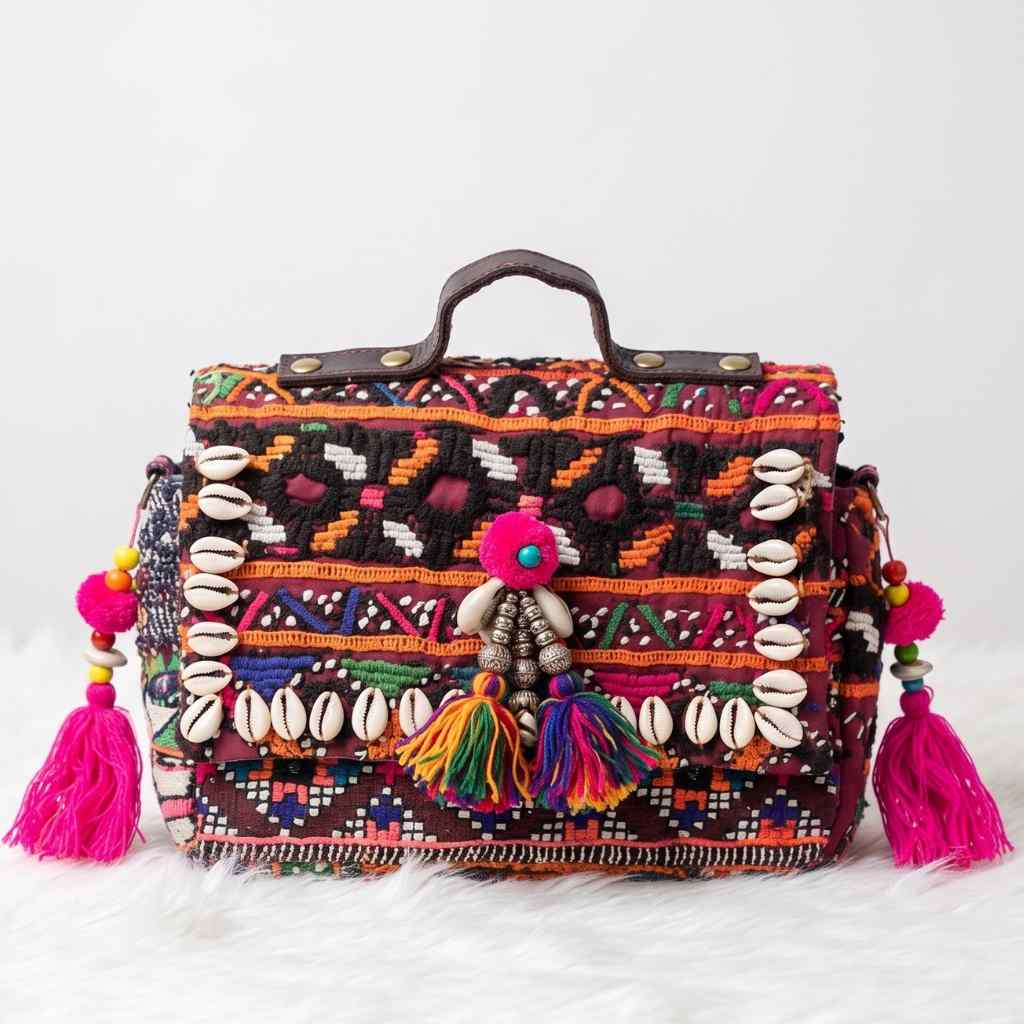 Folk Fusion Colorful Embroidered Banjara Bag with Codi Accents