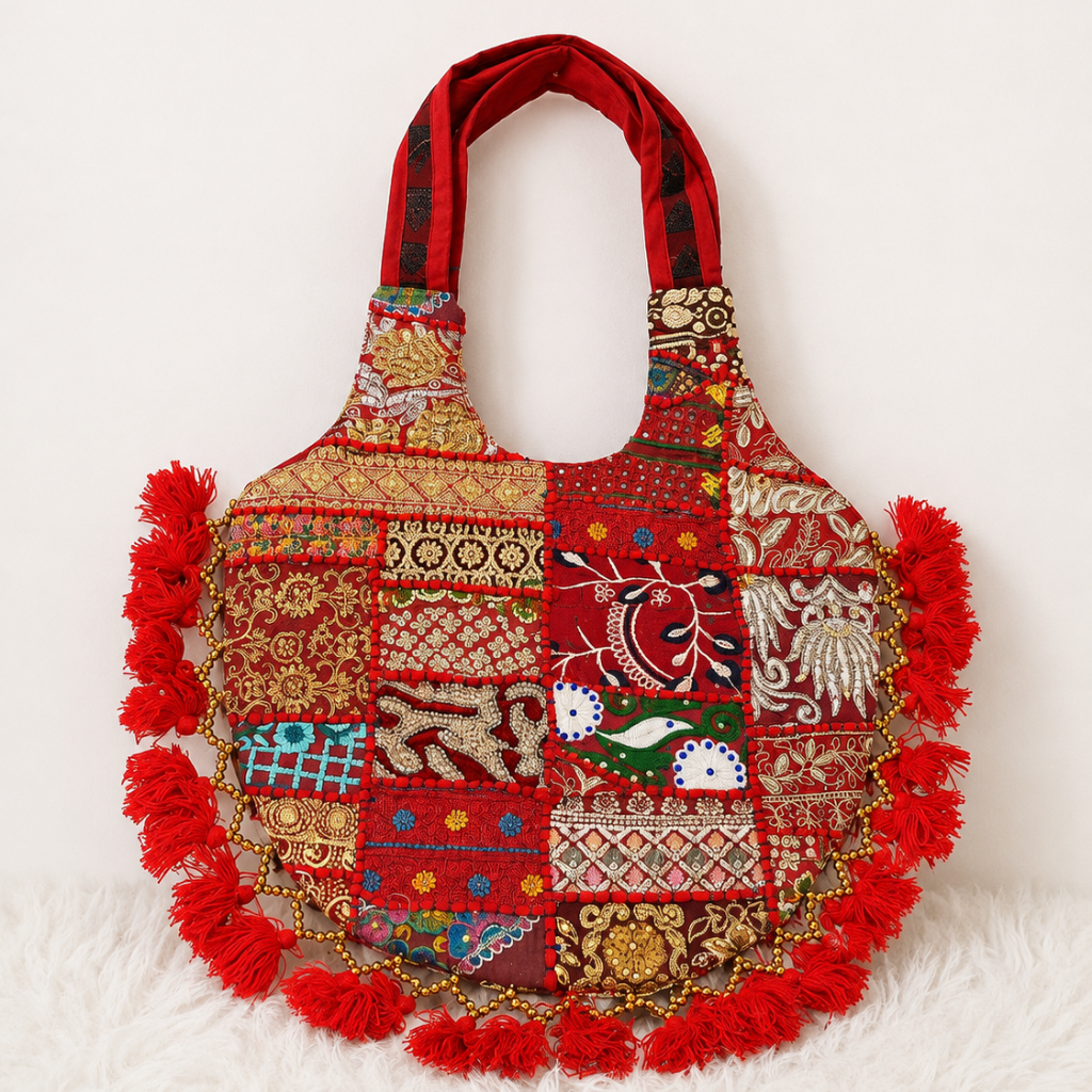 Wanderlust Tassel Embroidered  Tote Bag